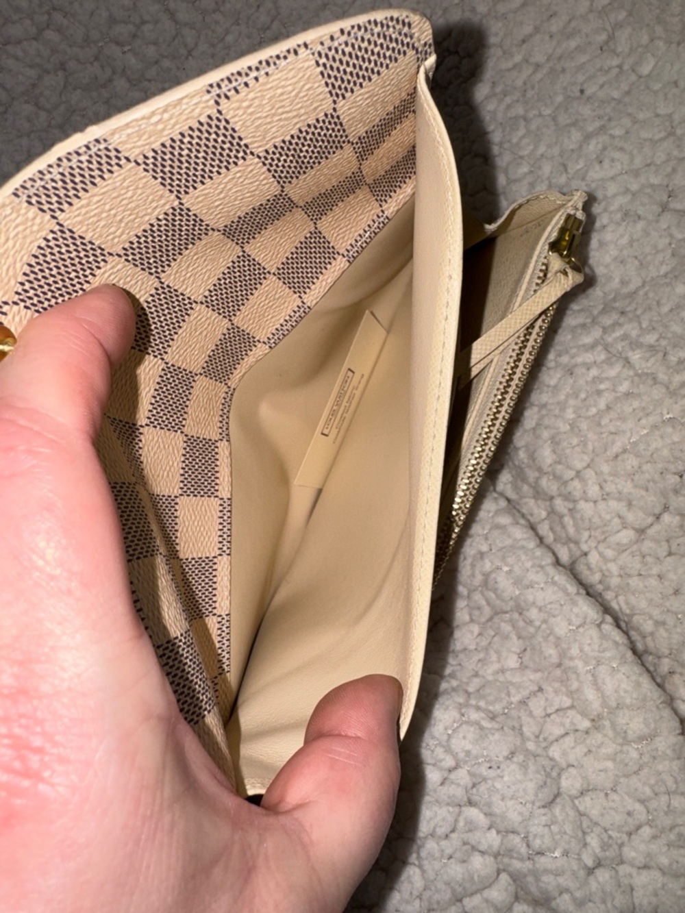 Louis Vuitton Damier Azur Snap Continental Wallet in Beige and Brown - Picture 6 of 16
